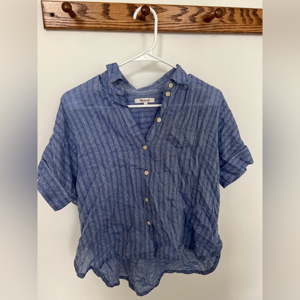 Madewell Light Blue Patterned Shirt
